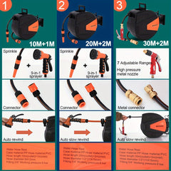 Retractable Garden Hose Reel with Auto Rewind by Snagg A Garden Hose