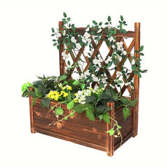Wooden Raised Planter Box with Trellis by Snagg A Garden Bed