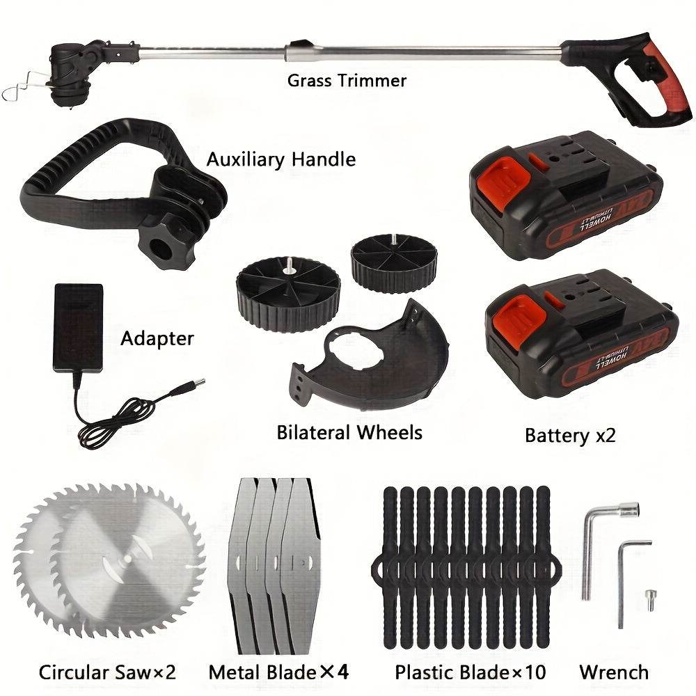Cordless 21V Lawn Trimmer with Wheels - SnaggIt
