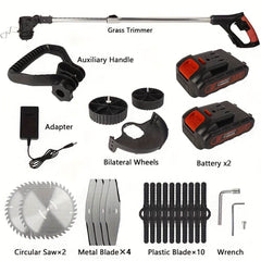 Cordless 21V Lawn Trimmer with Wheels - SnaggIt