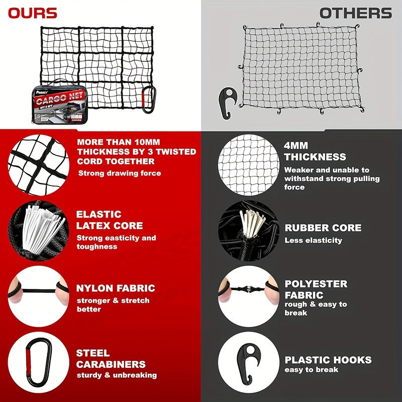 Bungee Cargo Net for Truck Bed & Roof Rack by Snagg A Car Rack