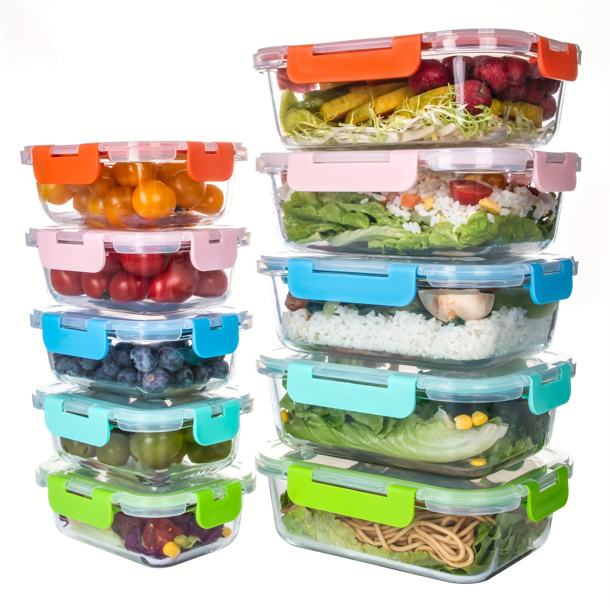 10 Pack Borosilicate Glass Meal Prep Containers by Snagg A Container