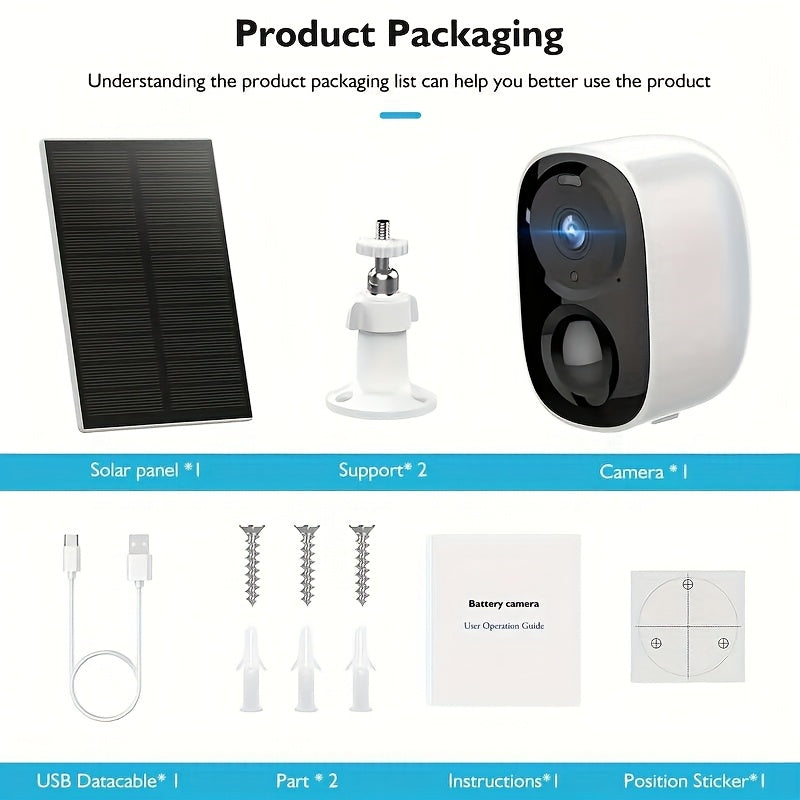 3 Pack 2K Solar Powered Security Cameras by Snagg An Outdoor Camera