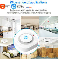 6 Pack Smart WiFi Smoke Detectors – Wireless Interconnected Fire Alarms with Voice Alerts by Snagg A Sensor Alarm
