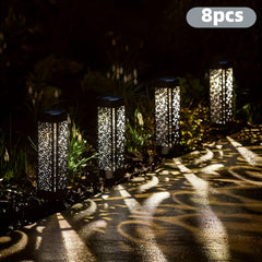 8pcs Hollow Round LED Solar Garden Path Lights by Snagg An Outdoor Light