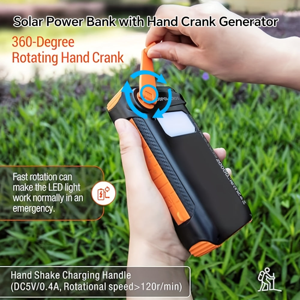 43800mAh Solar Power Bank with Built-in Charging Cable by Snagg A Power Bank