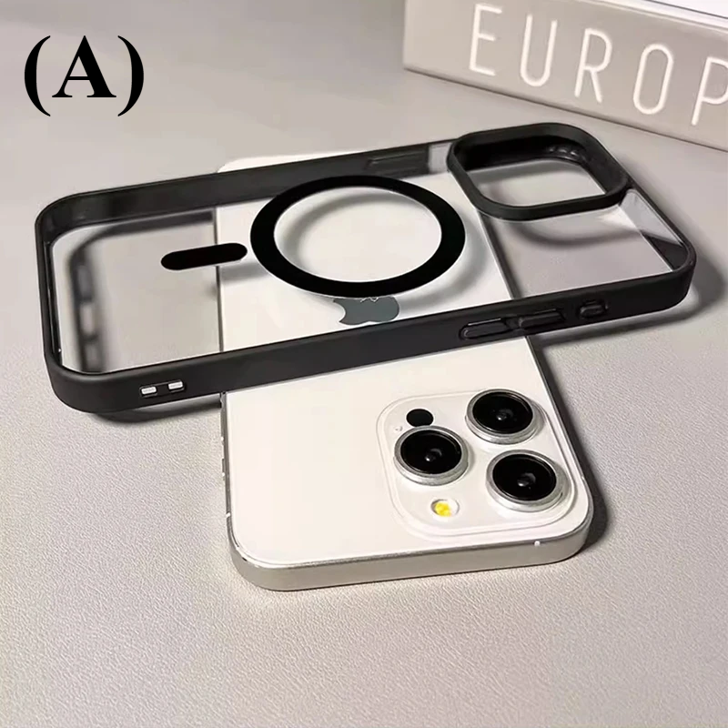 Magsafe Wireless Charging Phone Case - For iPhone 14 Series - A - Black / Cases & Covers