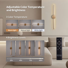 31.5" Battery-Powered Wall Sconce Wireless 360° by Snagg A Wall Light