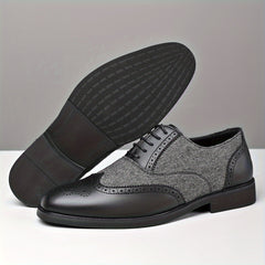Men’s Casual Business Brogue Oxfords Classic Lace-Up Dress Shoes by Snagg A Shoes