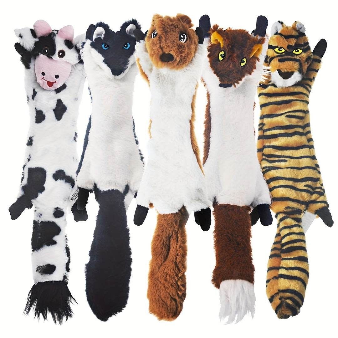 5PCS No-Stuffing Squeaky Plush Dog Toys - SnaggIt