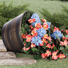 4pcs Whiskey Barrel Style Flower Pots with Trays by Snagg A Pot