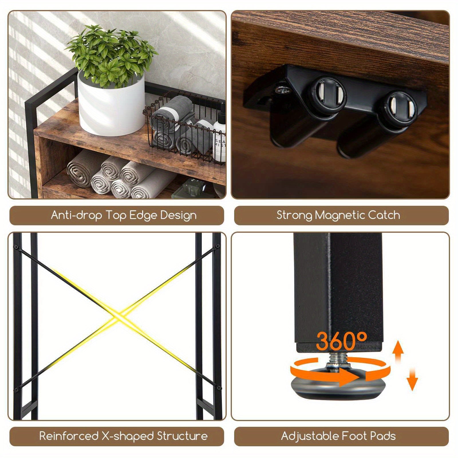 5 Tiers Over the-Toilet Organizer with Adjustable Shelves by Snagg A Cabinet