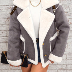 Women’s Lapel Plush Jacket by Snagg A Jacket