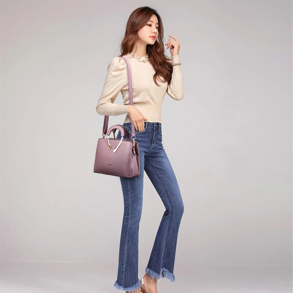 PU Leather Casual Tote Shoulder Bag