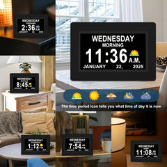 Large Digital Dementia Clock for Seniors by Snagg A Clock