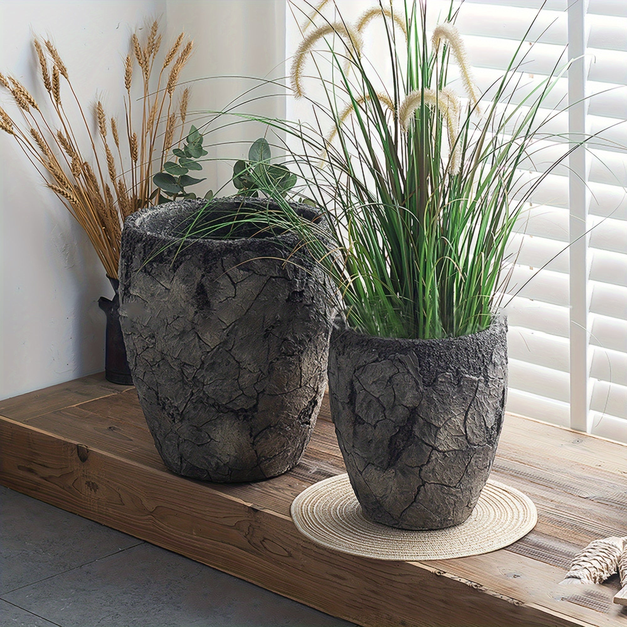 Vintage Fiber Clay Plant Pot with Drainage by Snagg A Pot