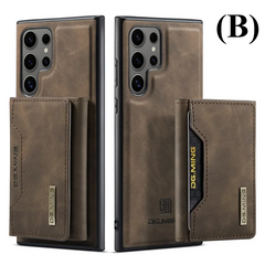 2 in 1 Detachable Wallet Card Holder Case – for Samsung Galaxy S24 Series - FE / B - Coffee - Phone Cases & Covers