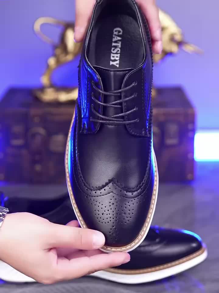 Men’s Business Casual Shoes – Pointed Toe PU Leather Lace-Ups by Snagg A Shoes
