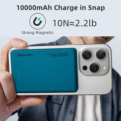10000mAh Wireless Magnetic Power Bank Battery Pack, by Snagg A Power Bank
