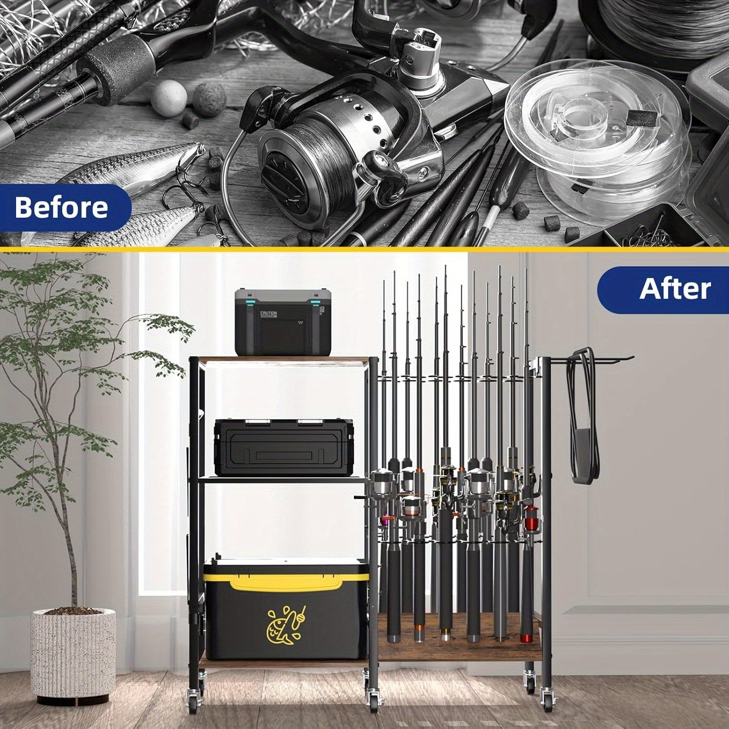 3 Tier Fishing Rod Holder Cart by Snagg A Rack