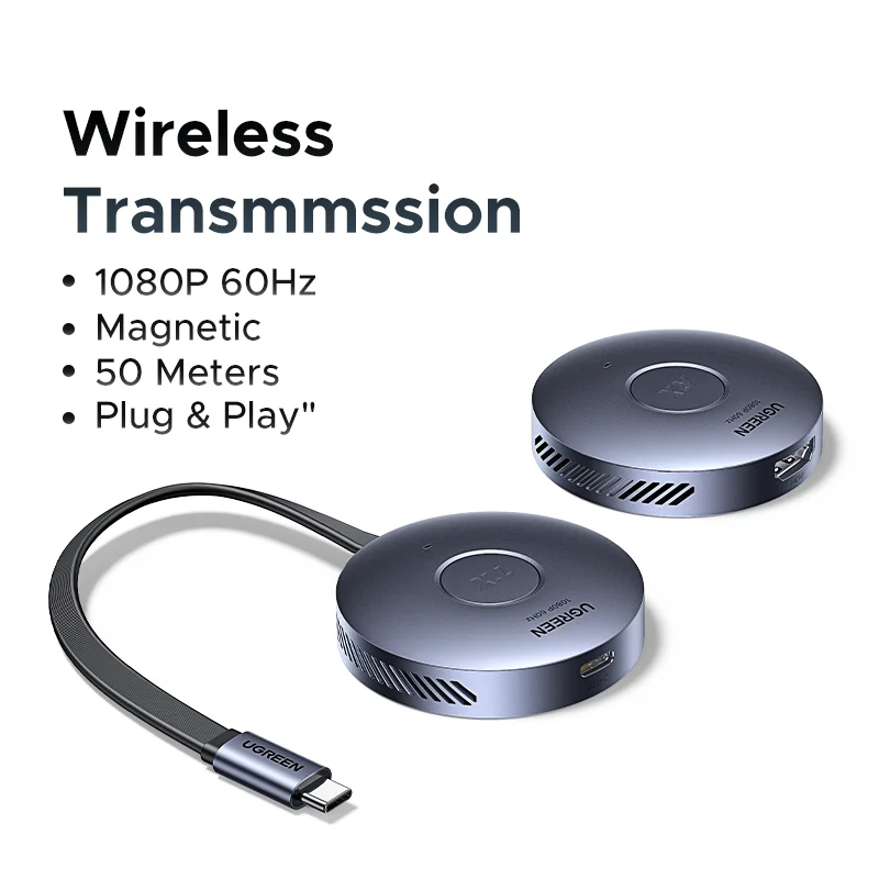 50M Wireless HDMI Transmitter & Receiver – Point-to-Point Connection from Phone or PC to TV