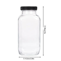 Glass Travel Juice Bottles 12 Pack 500ml Leak Proof BPA Free Lids by Snagg A Bottle