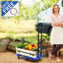 500LB Folding Hand Truck – Heavy Duty Luggage Cart with 6 Wheels & Elastic Ropes - General Tools
