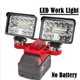 Cordless LED Working Light For Milwaukee 18V Lithium Battery w/USB Type-C - Red / Work Spotlight
