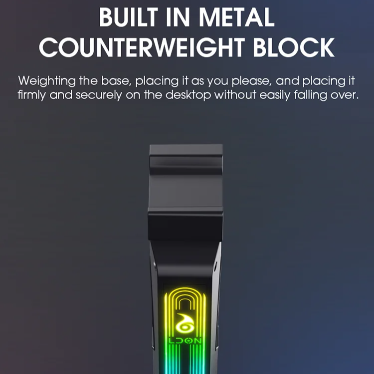 RGB Gaming Headset Stand Sound Activated LED Holder by Snagg A Headset Holder