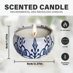 16 Piece Artisan Blue & White Porcelain Scented Candle Gift Box by Snagg A Candle