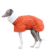 Winter Quilted Turtle Neck Dog Coat - orange / S - Raincoats & Apparel