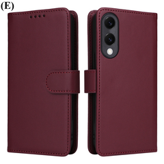 2 in 1 Removable Magnetic Wallet Case – Samsung Galaxy S22 Series - wine red / For S22Ultra - Phone Cases & Covers