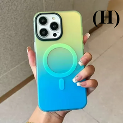 Laser Gradient MagSafe Shockproof Case – for iPhone 17 Series - H - Green blue / For ProMax - Phone Cases & Covers
