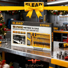 58 Pcs Magnetic Impact Nut Driver Set – Metric & SAE | Universal Socket, Magnetic Pickup Tool, Quick-Change Extension
