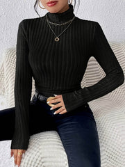 3pcs Women’s Ribbed Turtleneck Long Sleeve Tops - SnaggIt