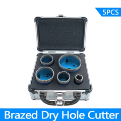 5pcs M14 Thread Dry Diamond Hole Saw Set | Brazed Core Drill Bits for Porcelain Granite Marble Tile