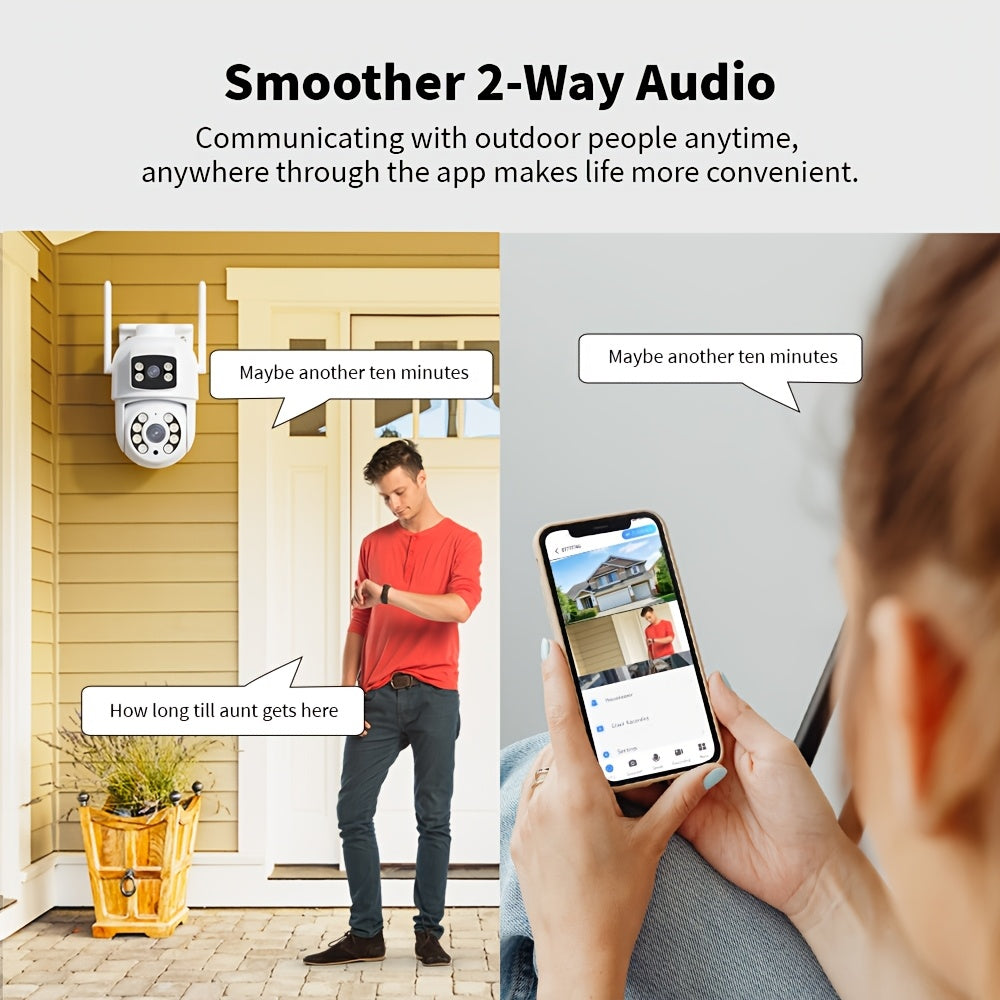 2 Pack 8MP Dual Lens WiFi Security Cameras – Auto Tracking with Human Detection by Snagg An Outdoor Camera
