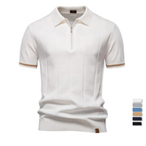 Men's Sport Zipper Polo | Athletic Social & Office Slim Fit Top
