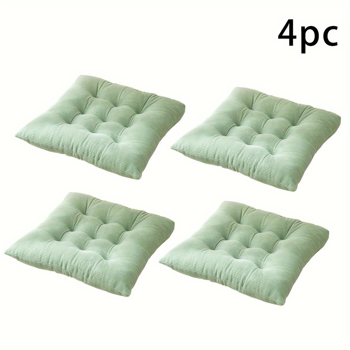 Classic Washable Polyester Chair Pads with Ties – 4 Pack by Snagg A Cushion