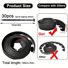 33ft Flexible Garden Edging Border 4" Tall by Snagg A Border Fence