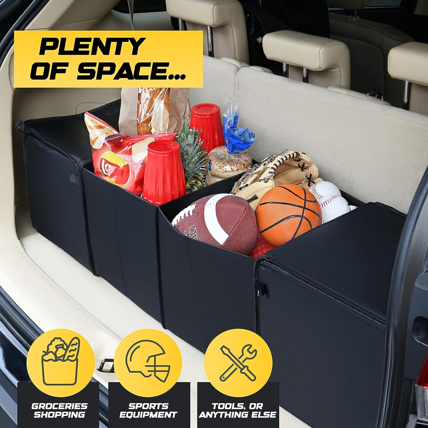 Large Foldable Car Trunk Organizer by Snagg A Storage Box