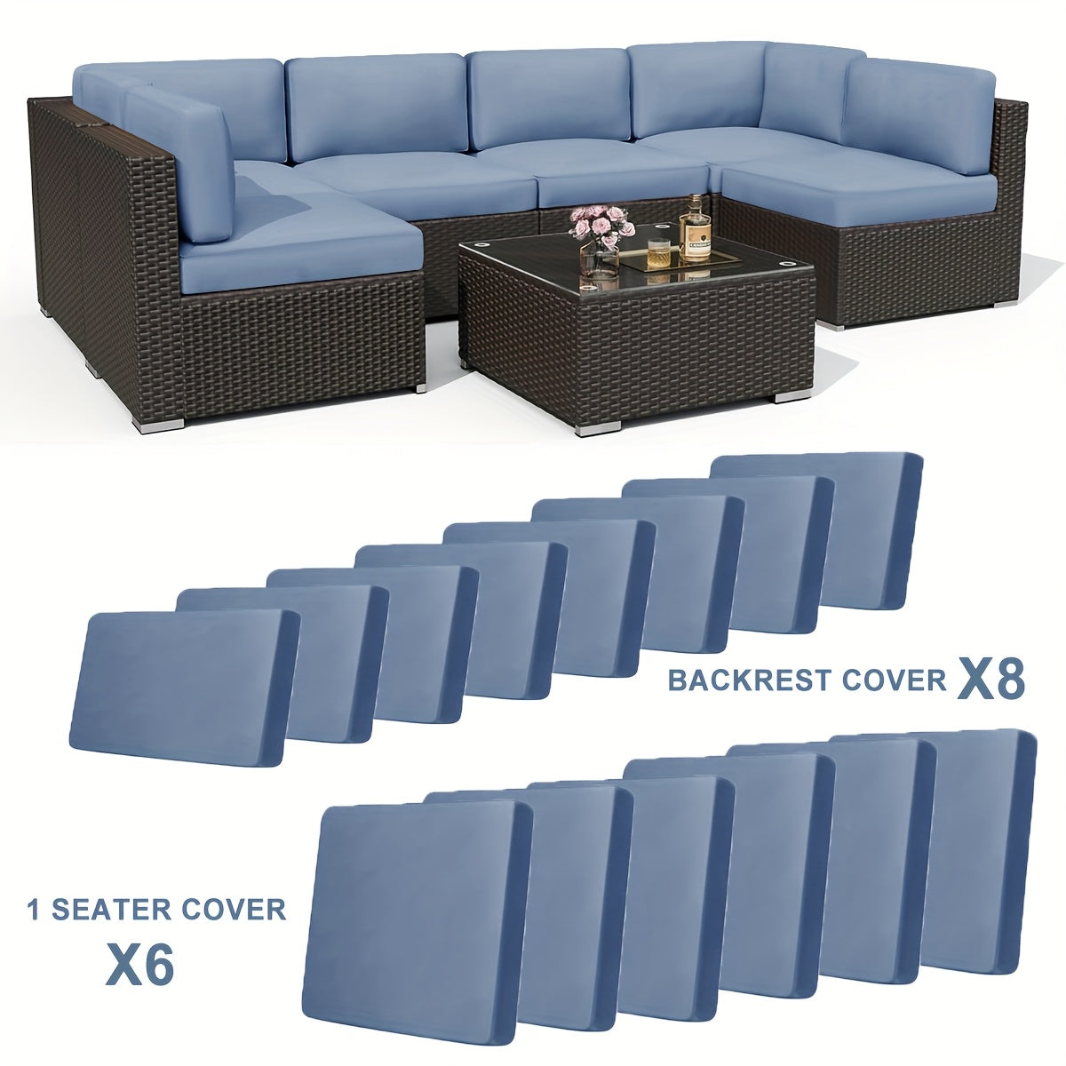 Outdoor Sofa Cushion Cover Set by Snagg A Cushion Cover