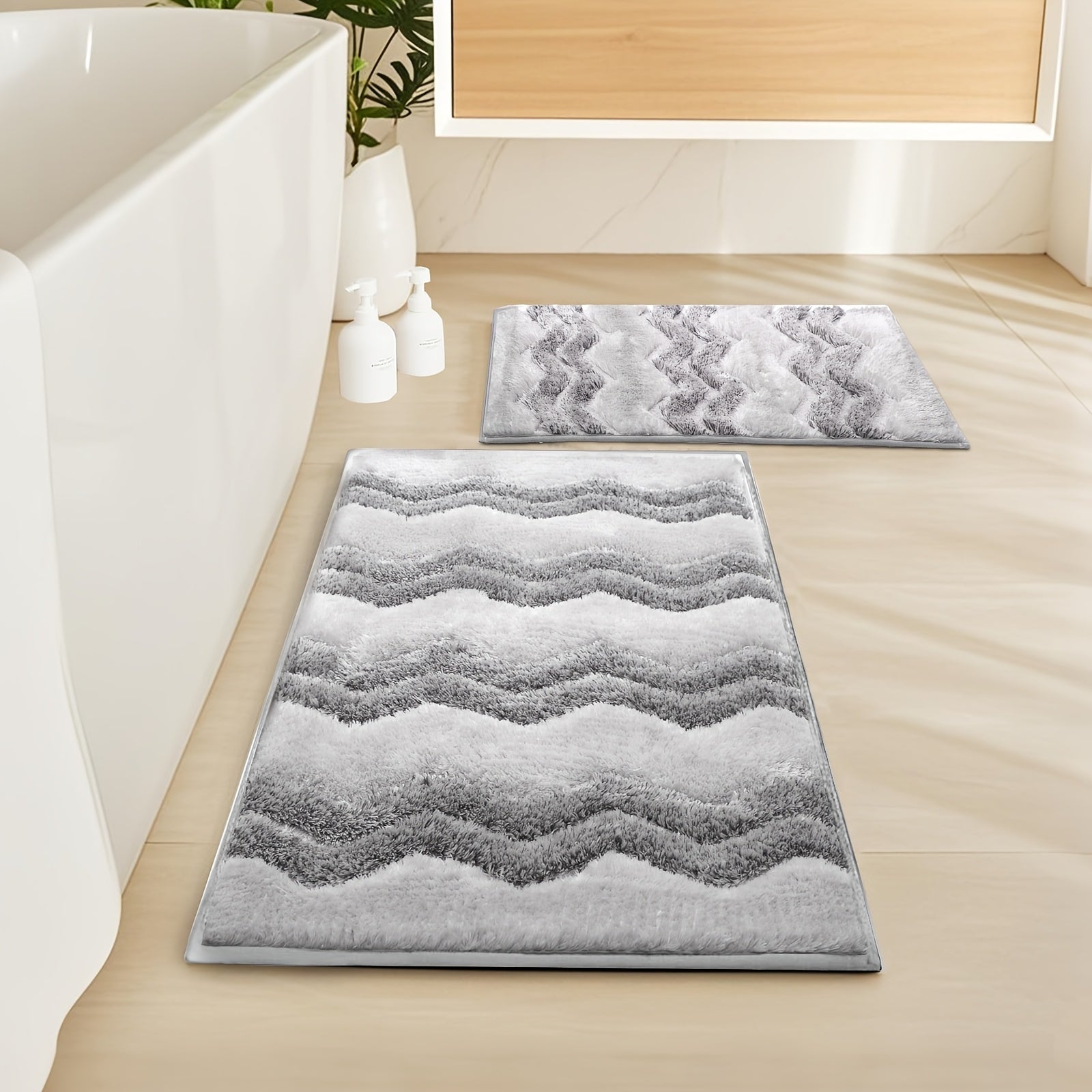 2 Pcs Luxury Bathroom Rug Set by Snagg A Rug