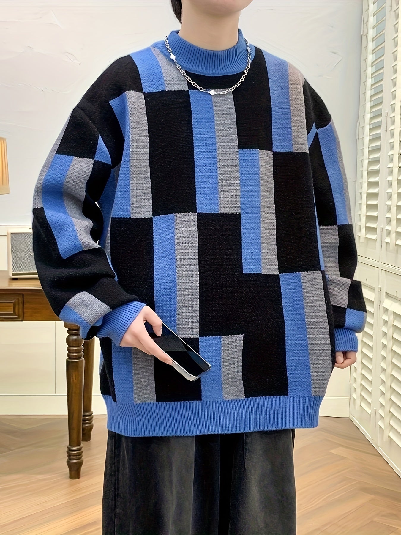 Men’s Geometric Pattern Sweater by Snagg A Jumper