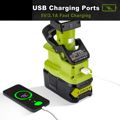 2400LM Cordless LED Work Light for Ryobi 18v Battery