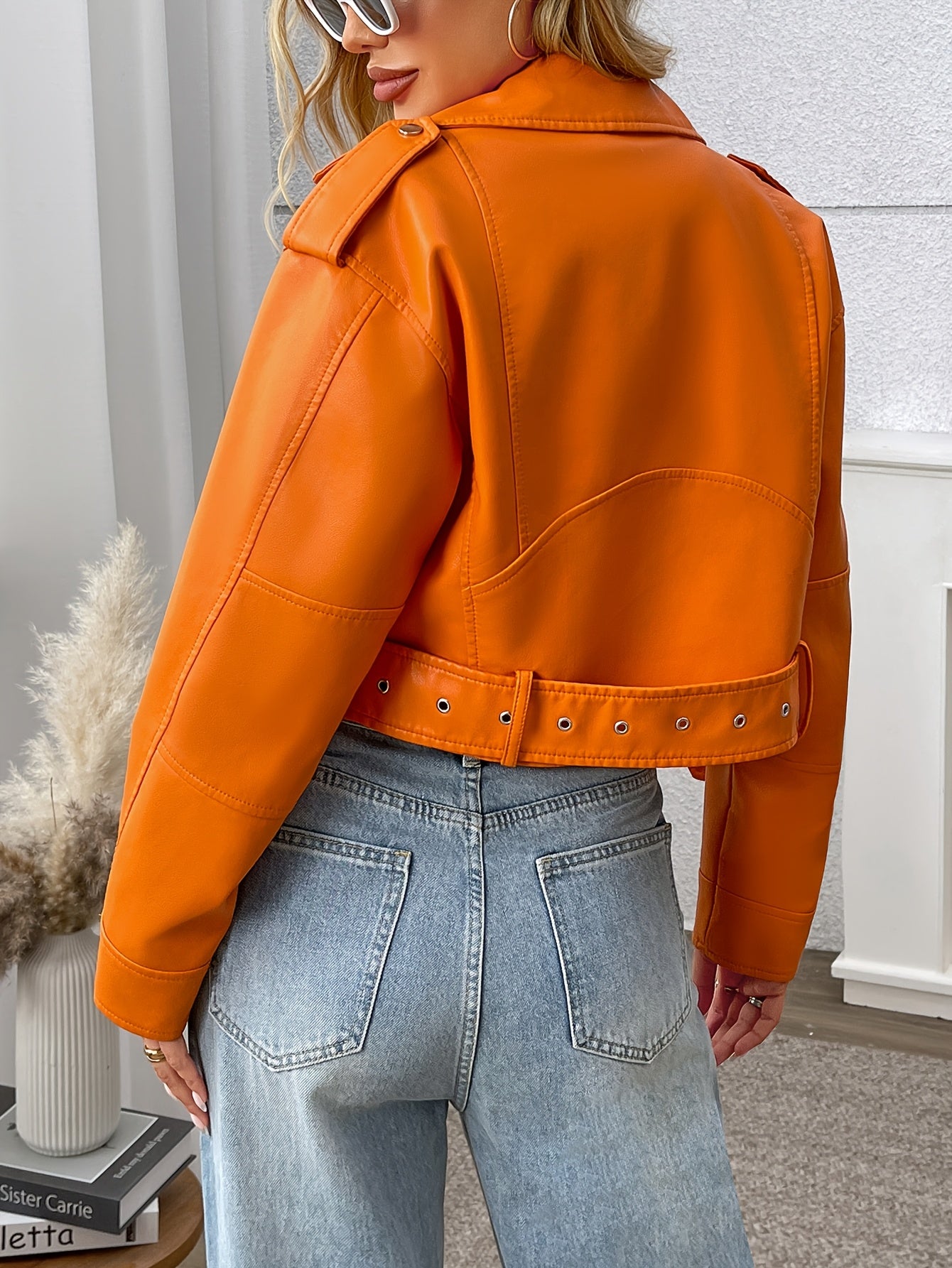 Women’s Casual PU Leather Jacket with Belt by Snagg A Jacket