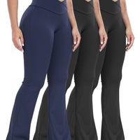 Women’s 3-Pack High-Waisted Cross Waistband Yoga Pants by Snagg A Pant