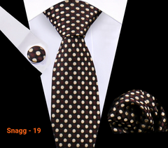 Classic Plaid Tie Set for Men - Necktie with Matching Pocket Square & Cufflinks - Snagg - 19 - Others In Fashion