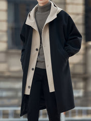 Men’s Casual Hooded Tweed Trench Coat by Snagg A Coat