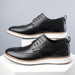 Men’s Business Casual Shoes – Pointed Toe PU Leather Lace-Ups by Snagg A Shoes